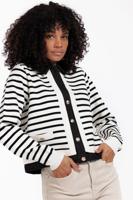 Studio Anneloes Norelli Stripe Denim Jacket 12487 Jackets 1190 Off White/black