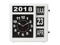 Wandklok met flipover kalender 31 x 31 cm nederlands - Velleman