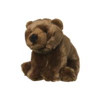Nature Planet Pluche beer - knuffel beer - bruin - 18 cm - beren knuffelbeesten