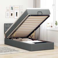 Ottoman bed met matras en LED's 100x200cm stof donkergrijs