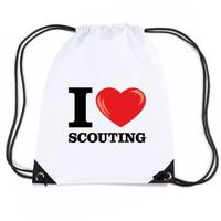 Nylon I love scouting rugzak wit met rijgkoord