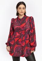 Yoek A-lijn blouse GLORIA | Rood | Maat 50/52