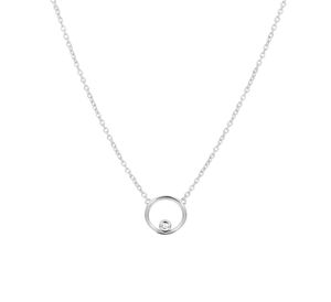 TFT Zilveren Ketting Rondje Zirkonia 1,2 mm 41 + 4 cm