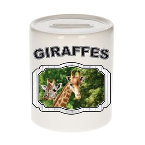 Dieren giraffe spaarpot - giraffes/ giraffen spaarpotten kinderen 9 cm