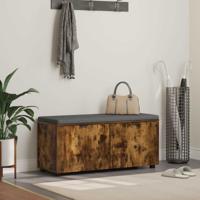 Halbank met kussen met opslag Gerookt eiken 100 x 38 x 46 cm