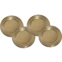 Set van 8x stuks kerstdiner onderborden rond goud glimmend 33 cm