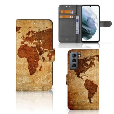 Samsung Galaxy S21 FE | Flip Cover | Wereldkaart
