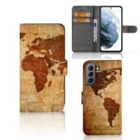 Samsung Galaxy S21 FE | Flip Cover | Wereldkaart