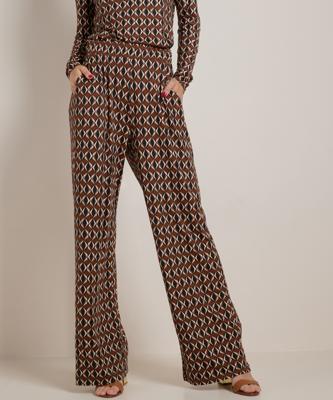 wide fit broek met all-over print