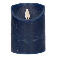 1x Donkerblauwe LED kaarsen / stompkaarsen met bewegende vlam 10 cm - thumbnail