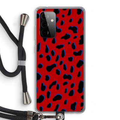 Red Leopard: Samsung Galaxy A72 5G Transparant Hoesje met koord