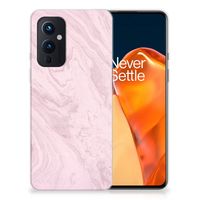 OnePlus 9 TPU Siliconen Hoesje Marble Pink - Origineel Cadeau Vriendin