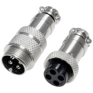 Pollin 453562 Ronde connector Stekker, Bus Totaal aantal polen: 4 1 set(s)