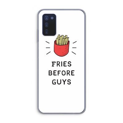 Fries before guys: Samsung Galaxy A03s Transparant Hoesje