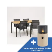 Tuinstoel Delia grijs met Arezzo tafel 160 x 90 cm