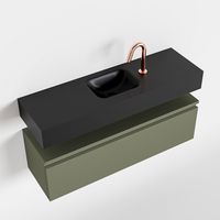 Toiletmeubel Mondiaz Andor | 100 cm | Meubelkleur Army | Lex vrijhangend wastafel Urban Midden | 1 kraangat