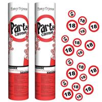 Confetti shooter/popper 18 jaar - 3x - feestartikelen verjaardag - Papieren confetti kanonnen - 20 c