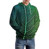 grafische bladeren herenmode 3D-print hoodie vakantie streetwear hoodies groen capuchon print fleece winter lente herfstdesigner sweatshirt met capuchon Lightinthebox