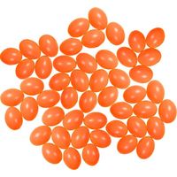 50x Plastic oranje eitjes 6 cm decoratie/versiering - Feestdecoratievoorwerp - thumbnail