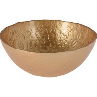 Glazen decoratie schaal/fruitschaal goud rond D28 x H11,5 cm - thumbnail