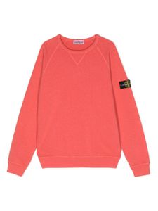 Stone Island Junior sweat en coton à patch Compass - Rouge