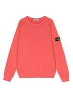 Stone Island Junior sweat en coton à patch Compass - Rouge