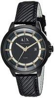 Horlogeband Armani Exchange AX2266 Leder Zwart 20mm