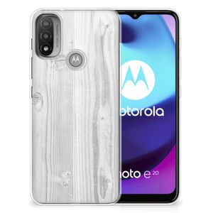 Motorola Moto E20 | E40 Bumper Hoesje White Wood