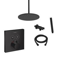 Hansgrohe Shower Select inbouw douchekraan met Saniclear Nero 20cm douchekop en plafondarm regendouche zwart - thumbnail