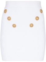 Balmain minijupe 6-Button en maille fine - Blanc