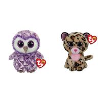 Ty - Knuffel - Beanie Boo's - Moonlight Owl & Livvie Leopard - thumbnail