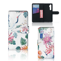 Xiaomi Mi Note 10 Lite Telefoonhoesje met Pasjes Bird Flowers - thumbnail
