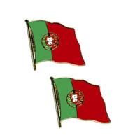 Pin Speldje/Broche - 2x -Portugal vlag - 20 mm - supporters Portugal