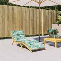 VidaXL Ligbedkussen bladpatroon 180x60x4 cm oxford stof