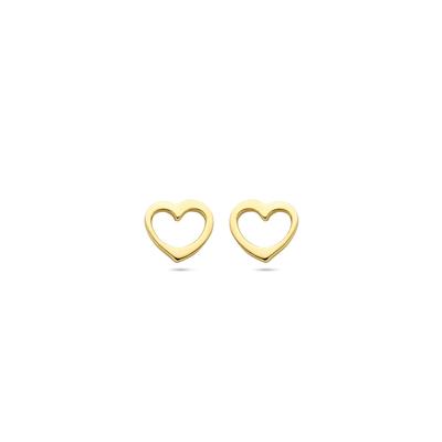 Liefdevolle 14k Geelgouden Oorknoppen in Hartvorm - 5x5.5mm