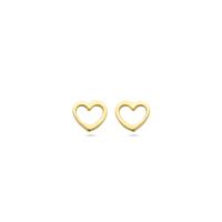 Liefdevolle 14k Geelgouden Oorknoppen in Hartvorm - 5x5.5mm