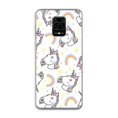 Rainbow Unicorn: Xiaomi Redmi Note 9 Pro Transparant Hoesje