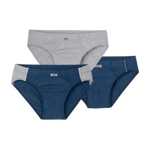 Slip van bio-katoen met elastaan, set van 3, blauw/grijs-gemel Maat: 7