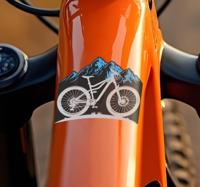 Blauwe berg fiets sticker