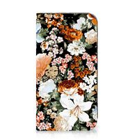 Smart Cover voor iPhone 15 Dark Flowers