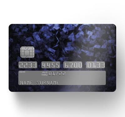 Pinpas sticker met vallende bankbiljetten concept