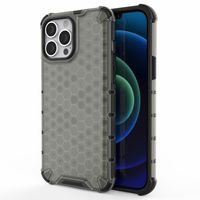 Lunso - Honinggraat Armor Backcover hoes - iPhone 13 Pro Max - Zwart