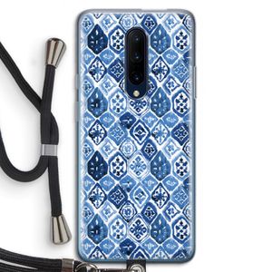 Blauw motief: OnePlus 7 Pro Transparant Hoesje met koord