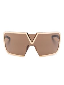 VALENTINO GARAVANI EYEWEAR lunettes de soleil V-Romask à monture oversize - Marron