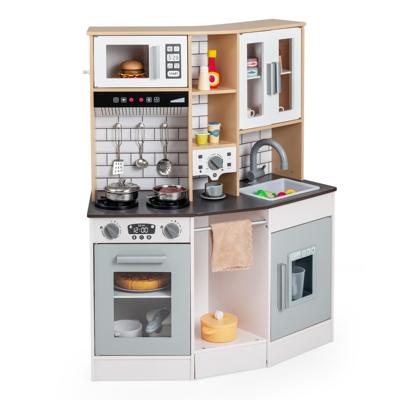 Houten Speelgoedkeuken Voor Kinderen Speelgoedkeuken Met Lichtjes En Geluidjes-Grijs