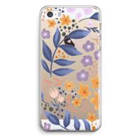 Flowers with blue leaves: iPhone 5 / 5S / SE Transparant Hoesje - thumbnail