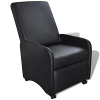 Fauteuil inklapbaar kunstleer zwart