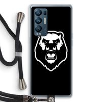 Angry Bear (black): Oppo Find X3 Neo Transparant Hoesje met koord