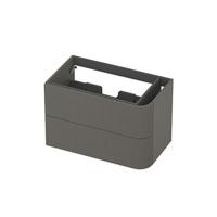 INK - Rechts Afgeronde Onderkast Gelakt 2 Laden Softclose met Gefreesd Front Tbv Grepen - 800x450x520 Mm - Mat Beton Groen