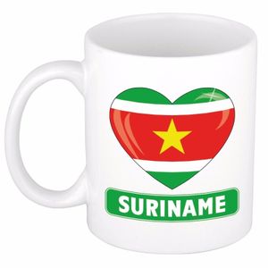 Surinaamse vlag hartje theebeker 300 ml